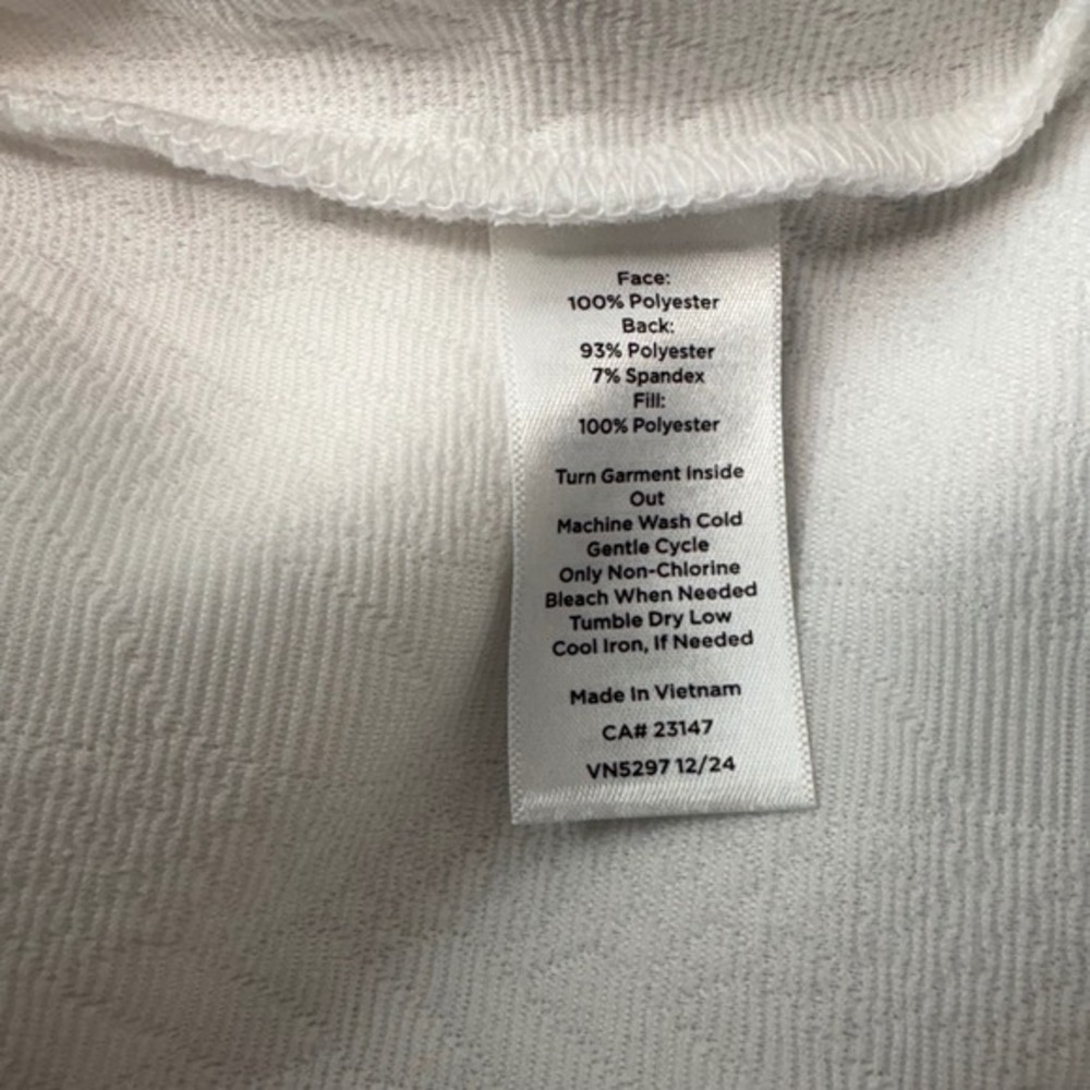 T by Talbots Womens XL Crewneck T-Shirt Dress Cable Jacquard White Drawstring - Picture 6 of 6